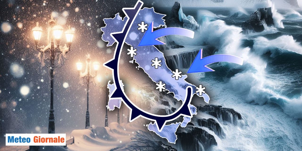 Meteo invernale, escalation improvviso verso il freddo con nevicate