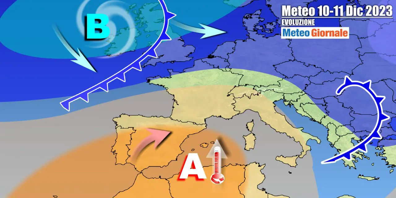 Breve parentesi anticiclonica ad inizio settimana