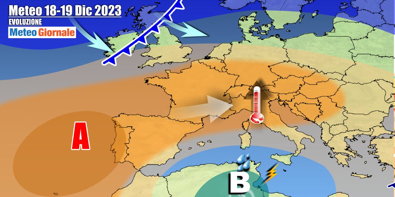 Meteo Italia: potente anticiclone spegne l’Inverno, novità prima di Natale