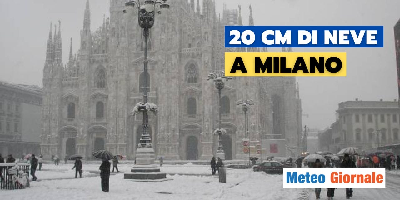 Meteo: i 20 cm di neve a Milano nel giorno di Natale