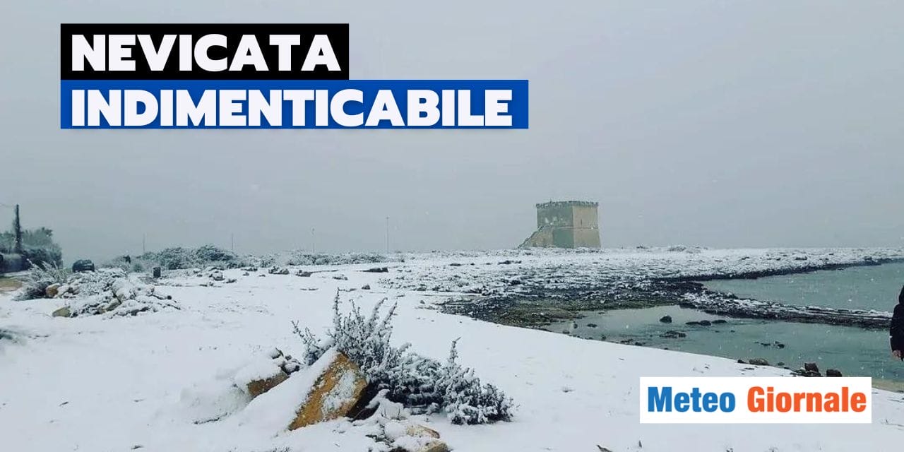 Meteo: nevicata storica di fine anno, oltre 20 cm sulle coste