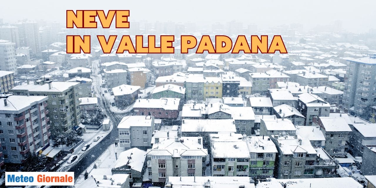 Meteo con neve forte in Valle Padana