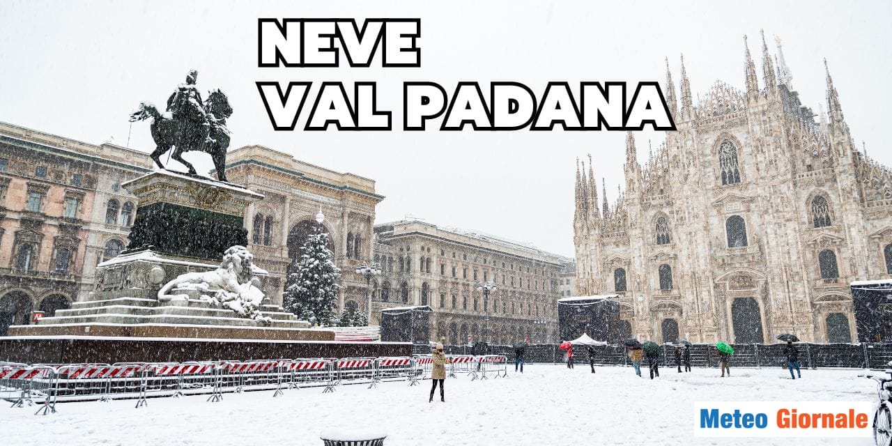 La stupefacende neve in Valle Padana. Evento meteo unico in Italia