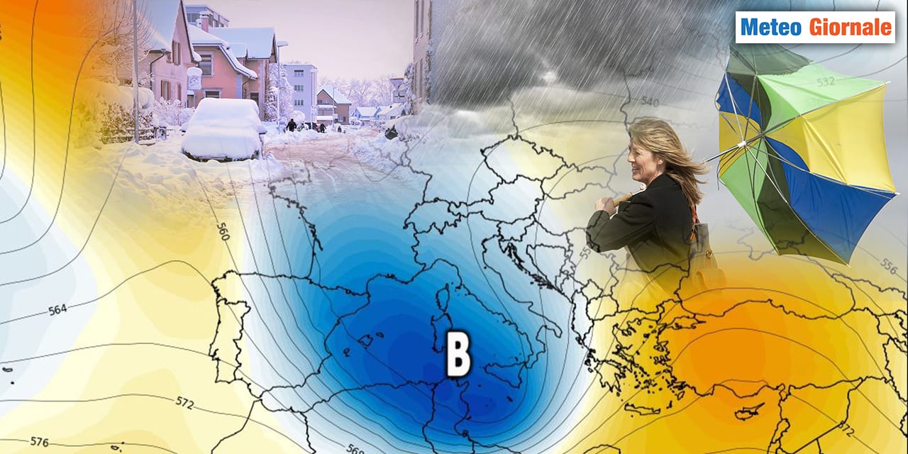 Weekend di Maltempo: Previste Piogge intense, Nevicate e forte Vento