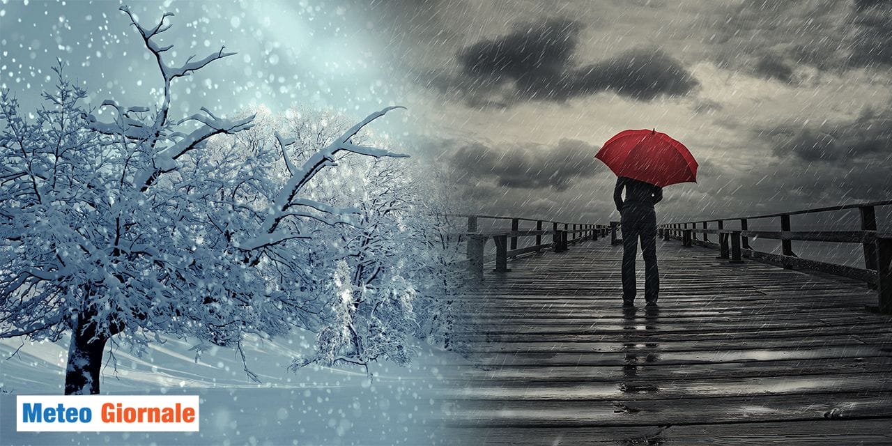 Meteo: pioggia e neve in arrivo, maltempo per tre giorni