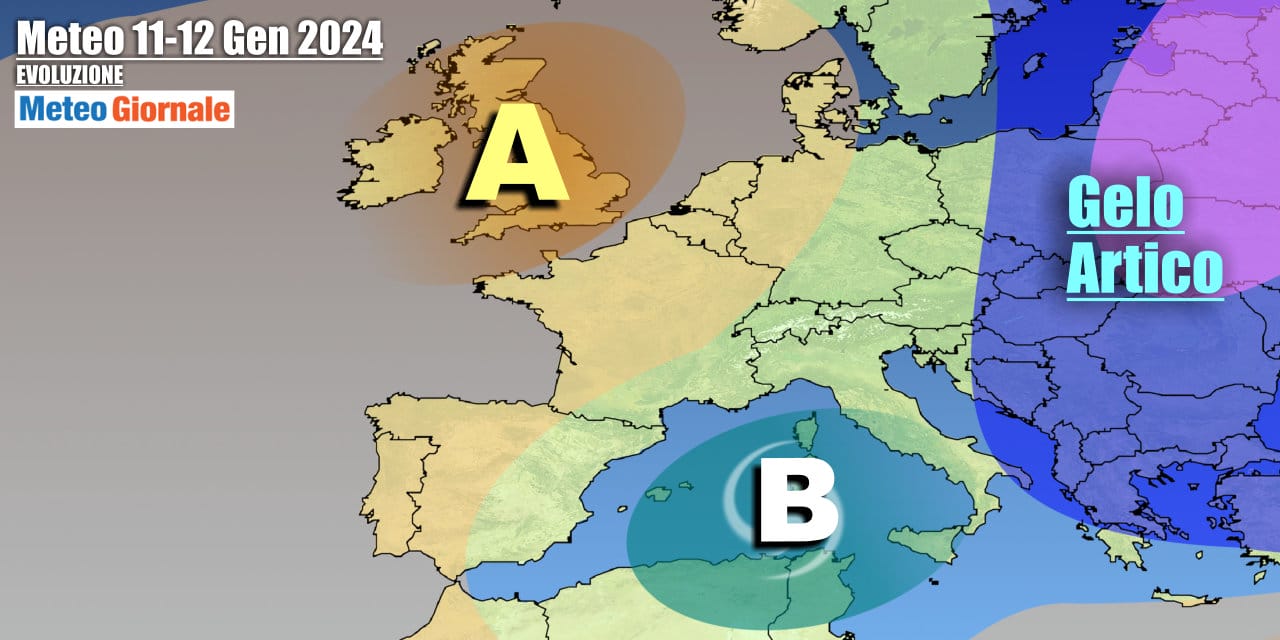 Meteo Italia: fase invernale, è in arrivo nuovo ciclone di pioggia e neve