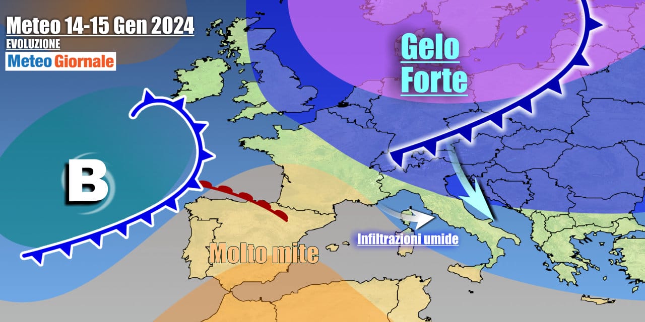 Meteo Italia: nuove piogge in arrivo da domenica, grande freddo in Europa