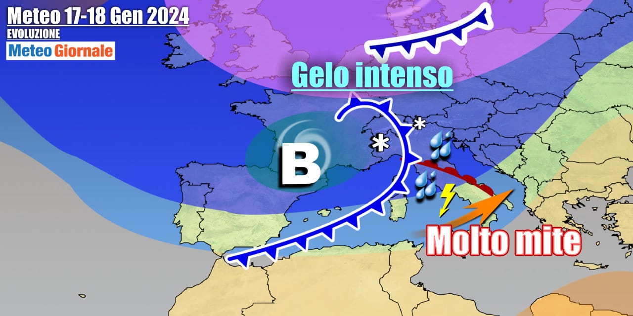 Meteo Italia: intensa perturbazione in arrivo, pioggia e neve