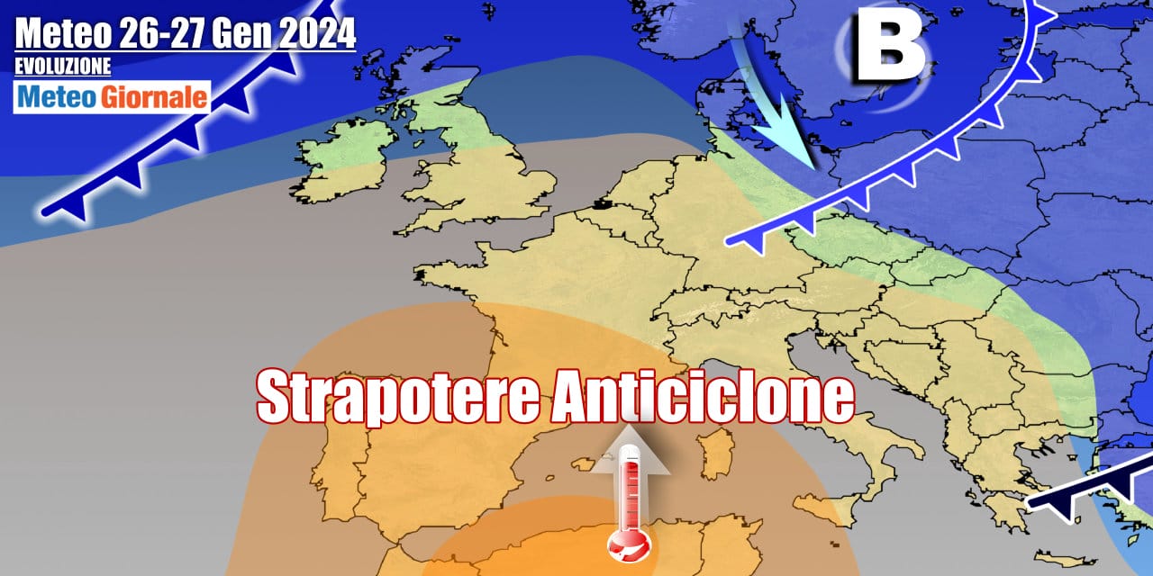 Meteo Italia: potente Anticiclone, l’Inverno si tramuta in Primavera