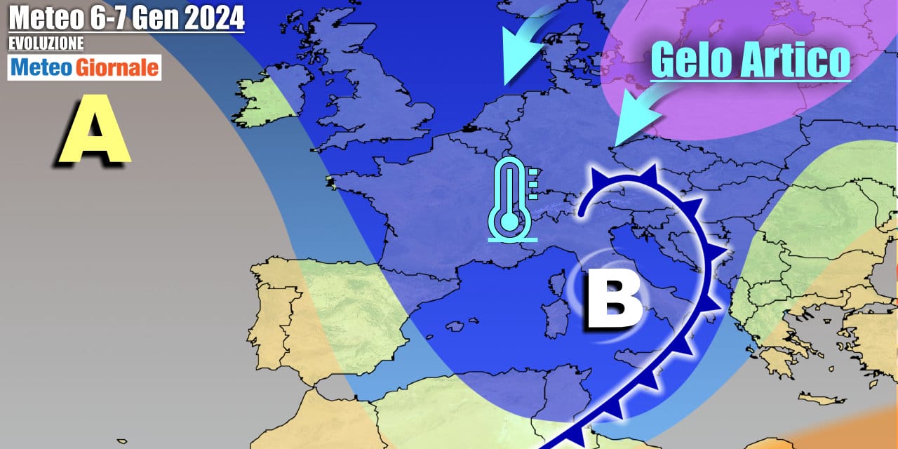 Meteo Italia: arriva il ciclone dell’Epifania, pioggia e neve a quote basse