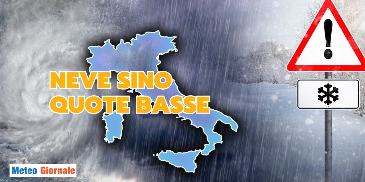 Meteo: stop del clima mite, temperatura in netto calo con forte maltempo