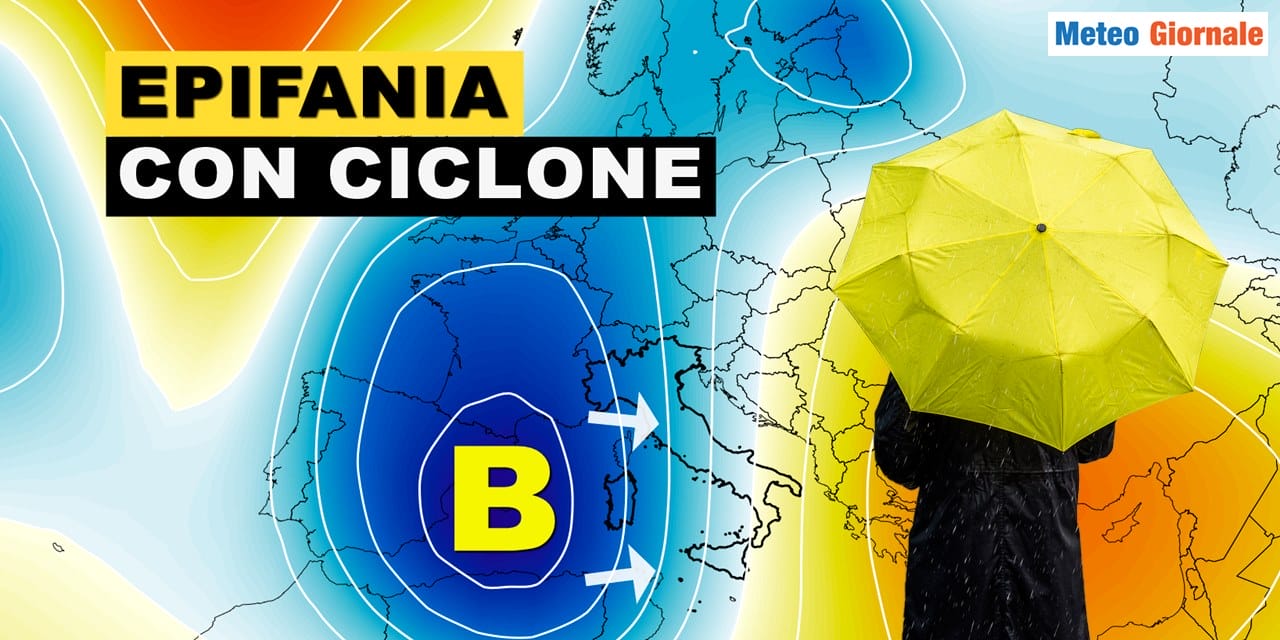 Meteo: CICLONE carico di maltempo nel weekend dell'Epifania