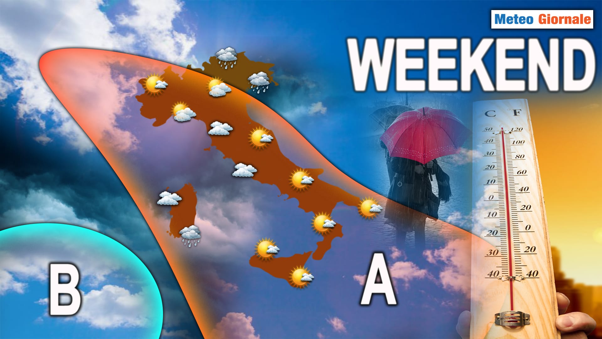 Meteo:  Weekend, su alcune regioni servirà l’Ombrello
