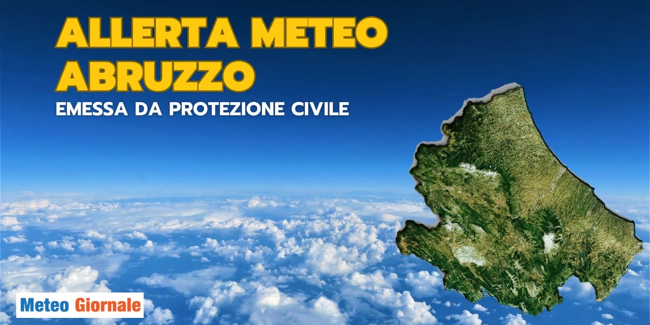 Allerta meteo gialla della protezione civile in Abruzzo con piogge e temporali