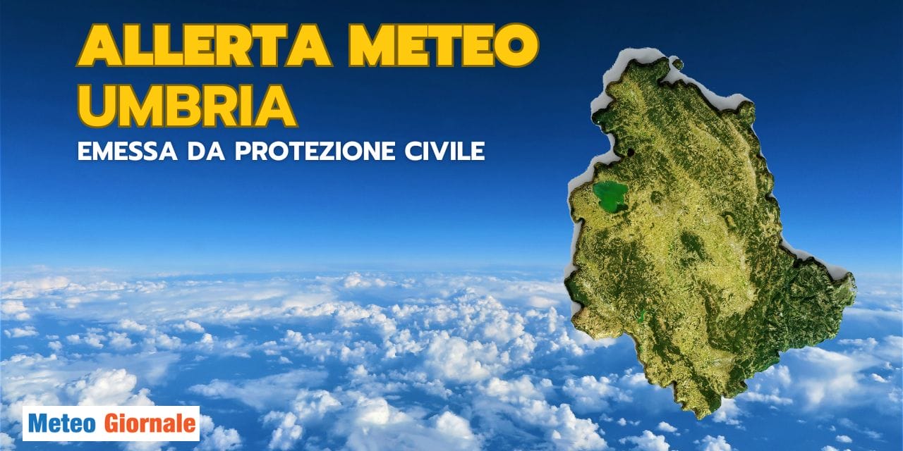 Allerta meteo in Umbria: in arrivo temporali e rovesci