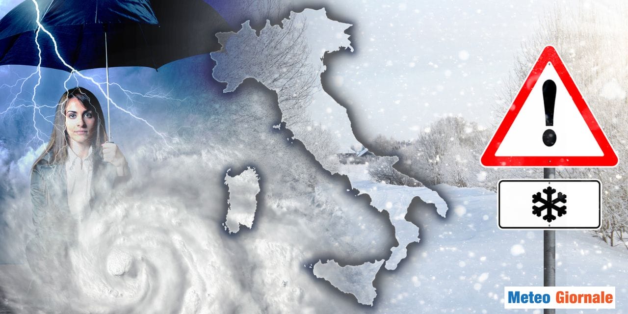 Meteo, ciclone nel Mediterraneo, neve sino a 600-800 metri di quota