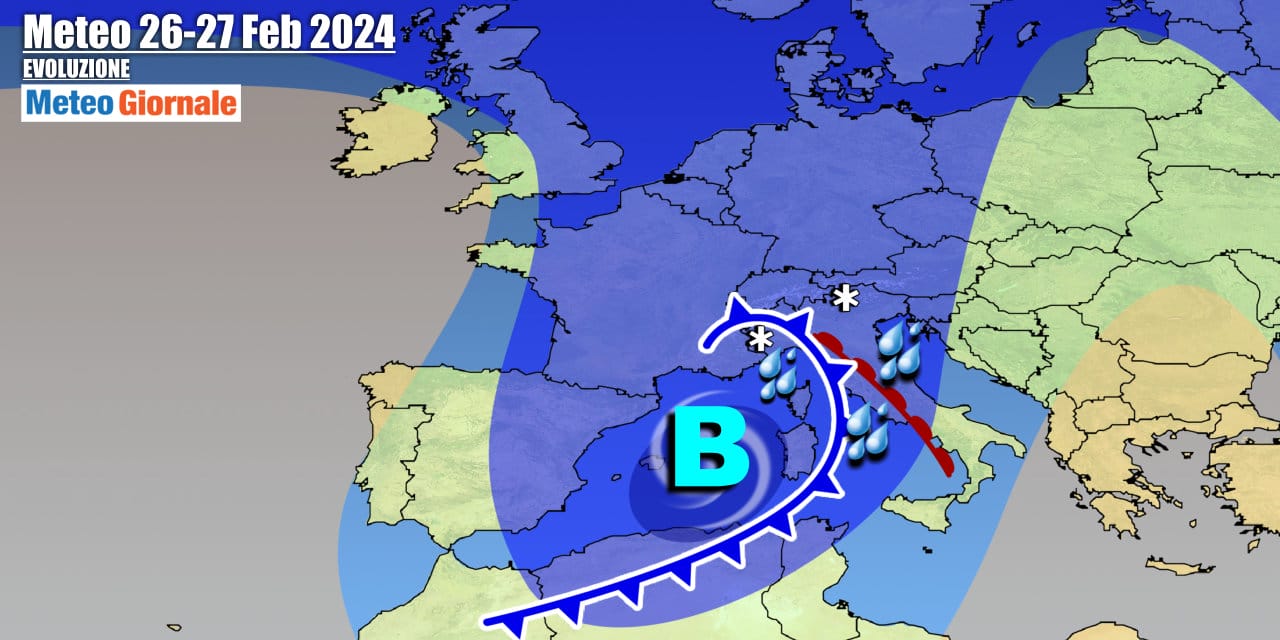 Meteo Italia: ciclone di maltempo nella nuova settimana, neve a quote basse