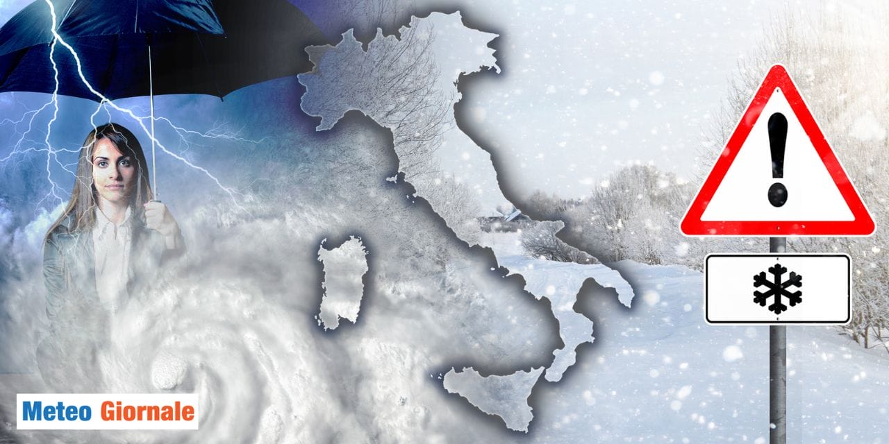 Meteo 7 giorni: ci aspettano maltempo e freddo con pioggia e neve