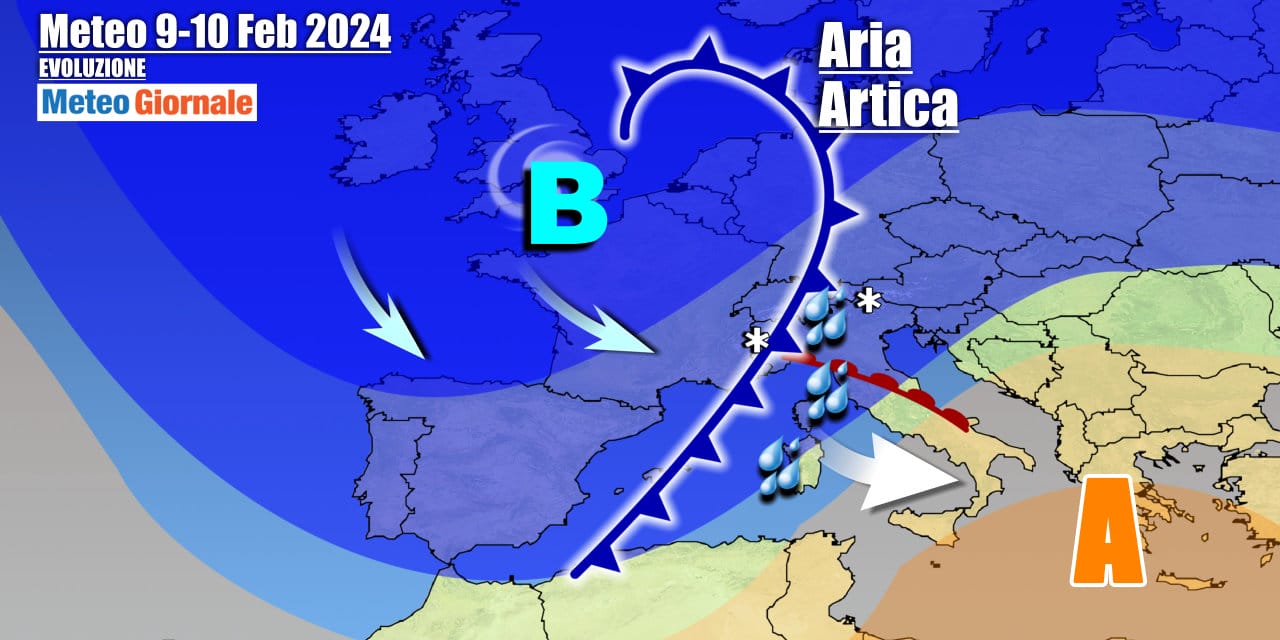 Meteo Italia: pioggia e neve nel weekend di Carnevale, poi novità