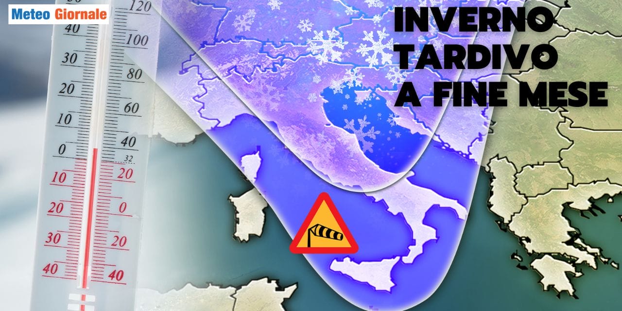 Meteo alla fine di Febbraio neve a quote basse, scende verso sud la Cella Polare. Video