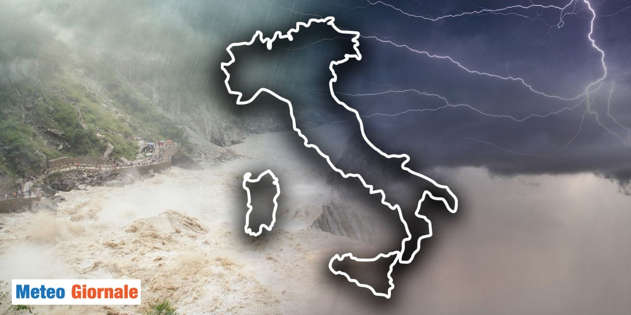 Meteo: da lunedì violenta ondata di maltempo, prima al Nord, poi al Sud, tutti i dettagli
