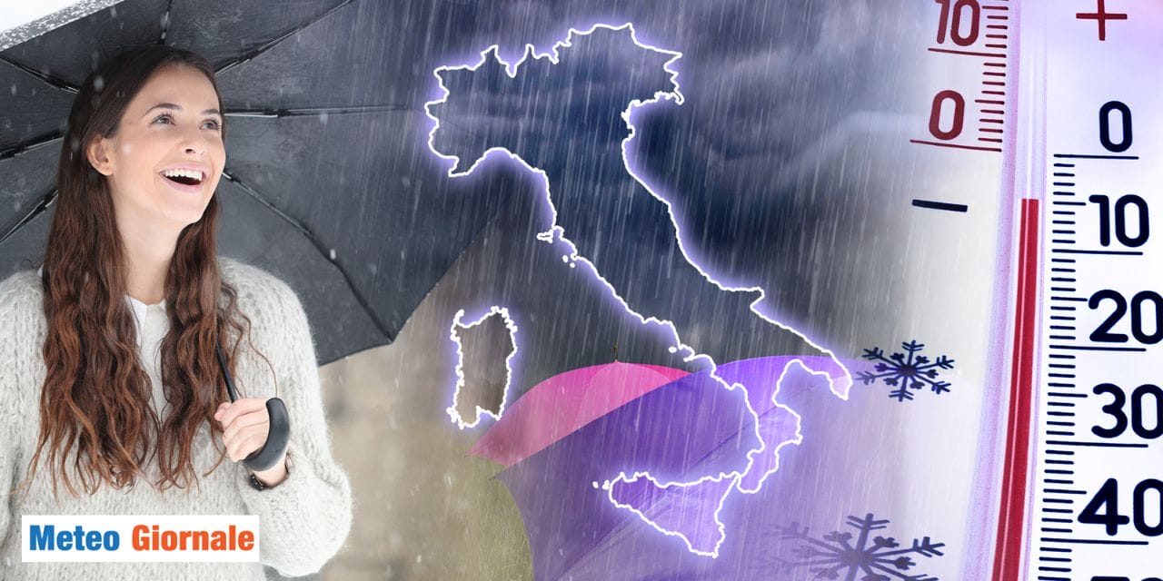 Meteo weekend, nuova intensa perturbazione in arrivo, ancora pioggia e neve