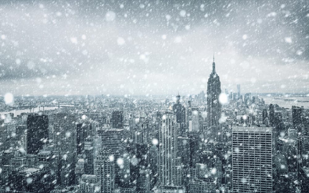 Spettacolare nevicata a New York il giorno prima di San Valentino