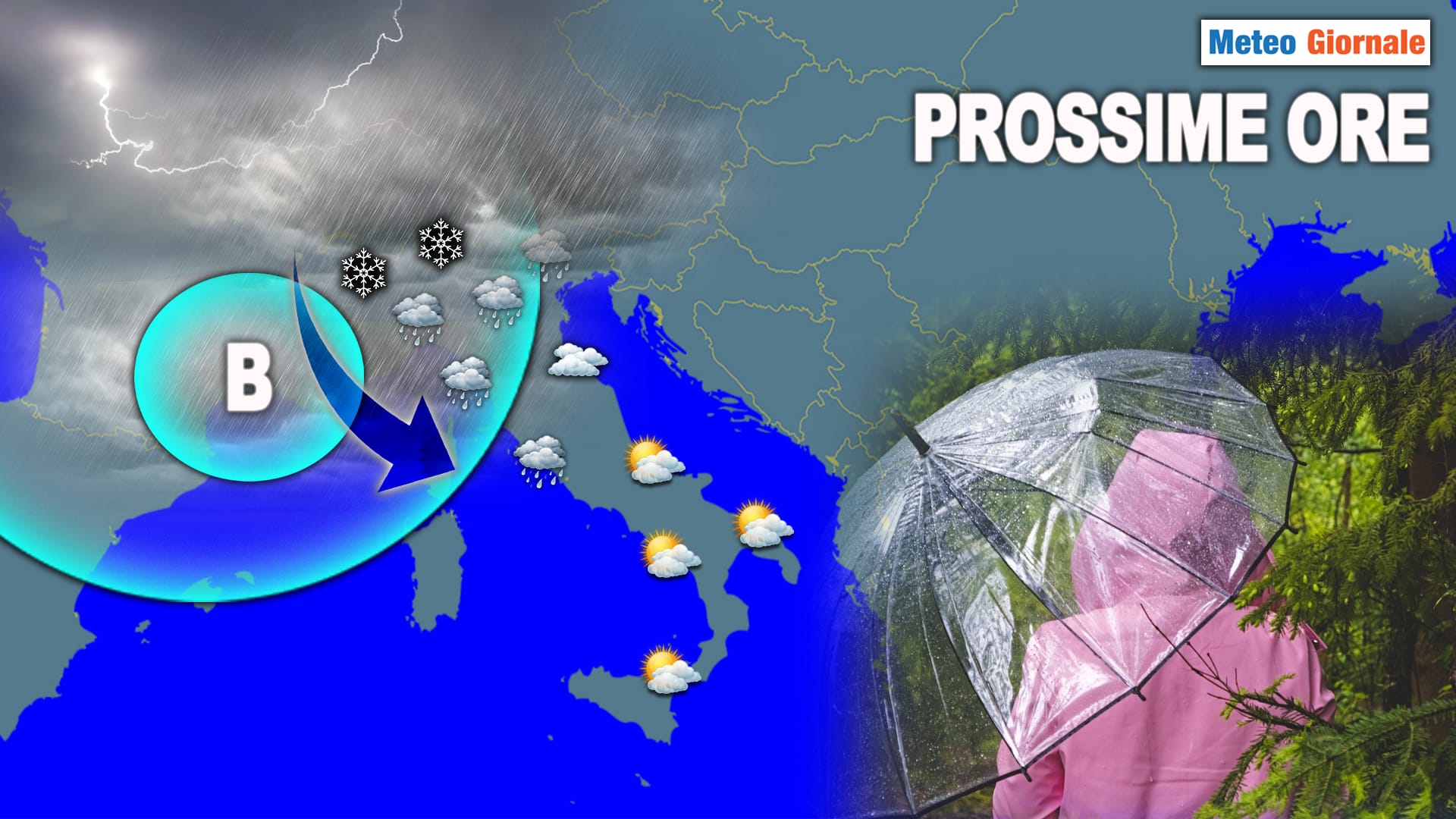Meteo Prossime Ore: nuovo intenso peggioramento, tornano forti piogge e tanta Neve