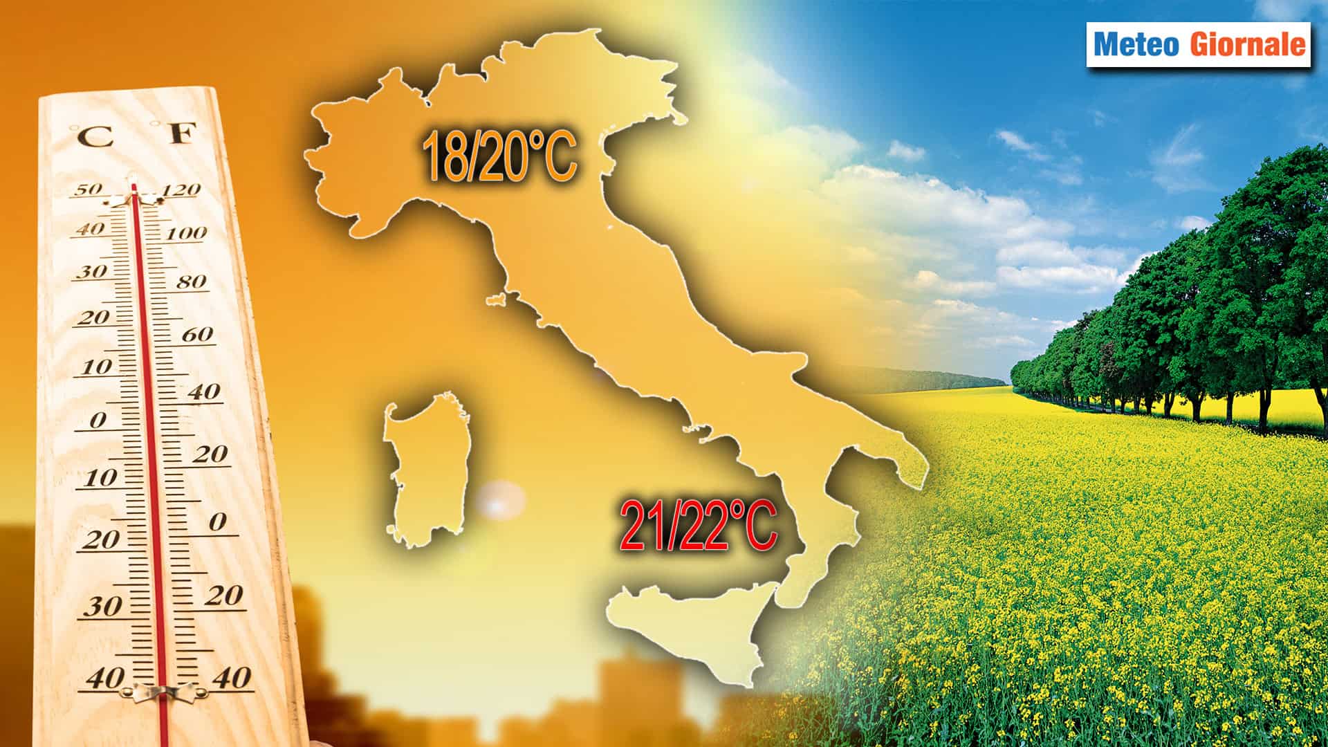 Meteo: TEMPERATURE verso l’alto con picchi fino a 22 gradi. Ecco dove