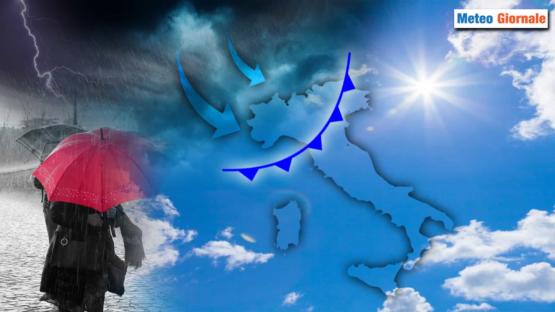 Meteo: Caldo bel Tempo, falsa partenza! Lunedì, tornano piogge e temporali