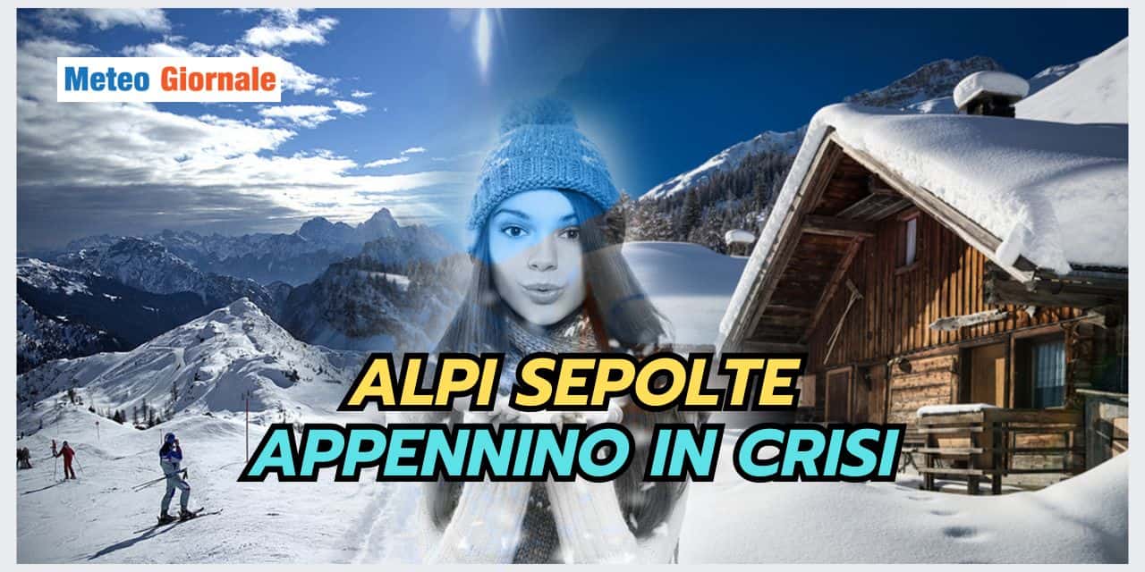 Alpi sepolte di neve, crisi nell’Appennino: le cause delle differenze meteo