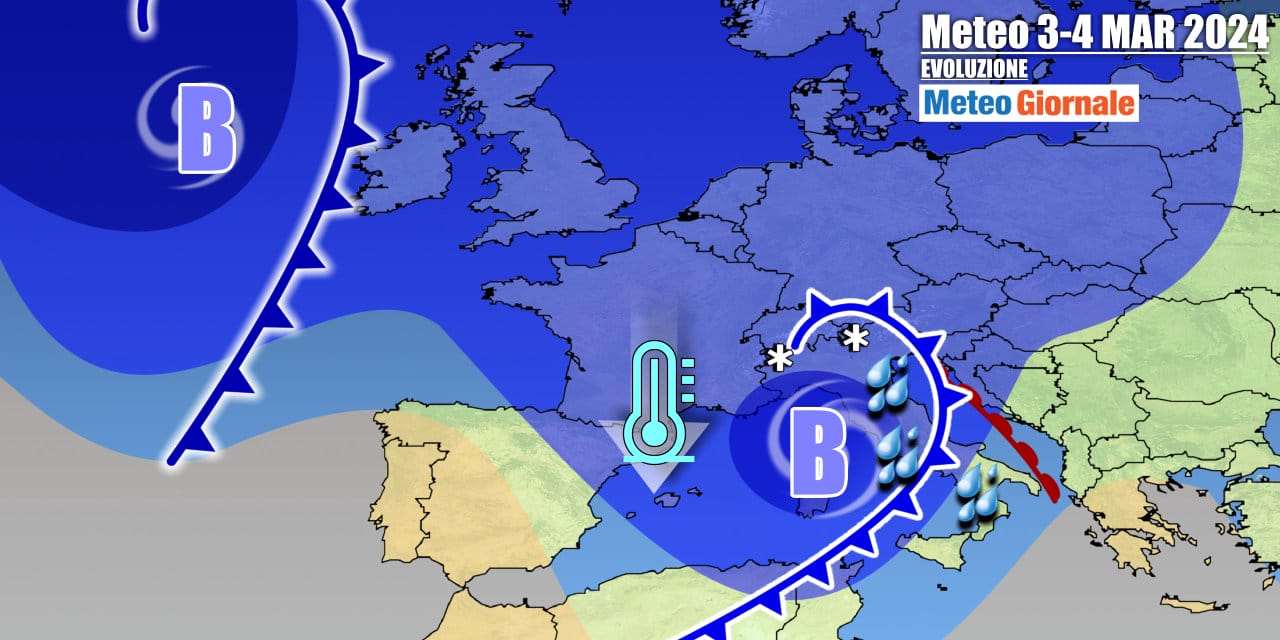 Meteo Italia: nuovo ciclone nel weekend, altra pioggia e vagonata di neve