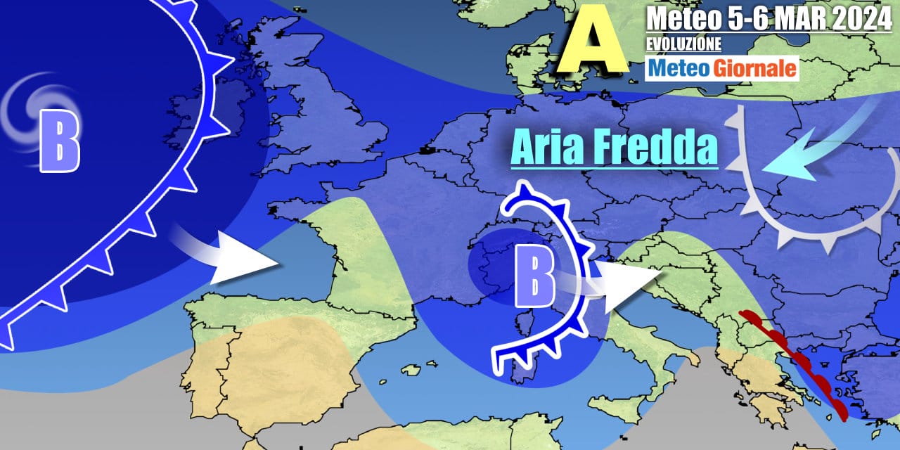 Meteo Italia: in settimana altre perturbazioni, con pioggia e neve