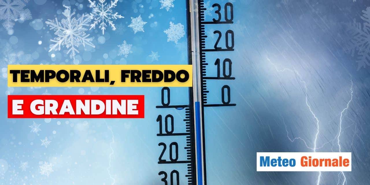 Meteo: ciclone freddo con temporali, super grandinate, neve da domenica?
