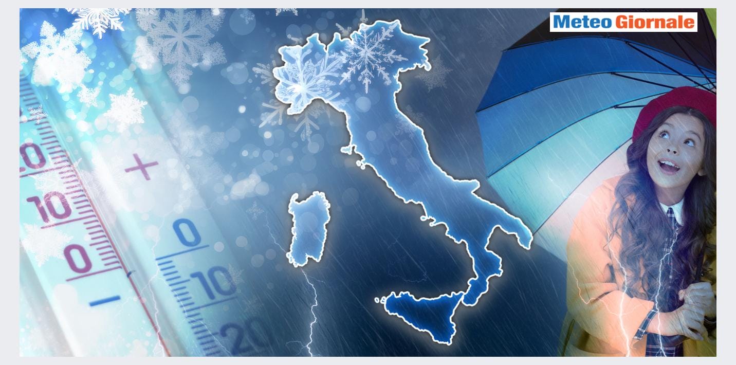Meteo Italia: carico di pioggia e neve imminente