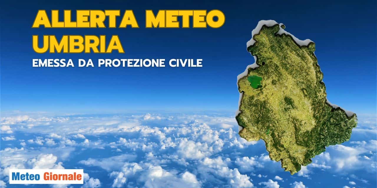 Allerta meteo in Umbria da parte della Protezione Civile