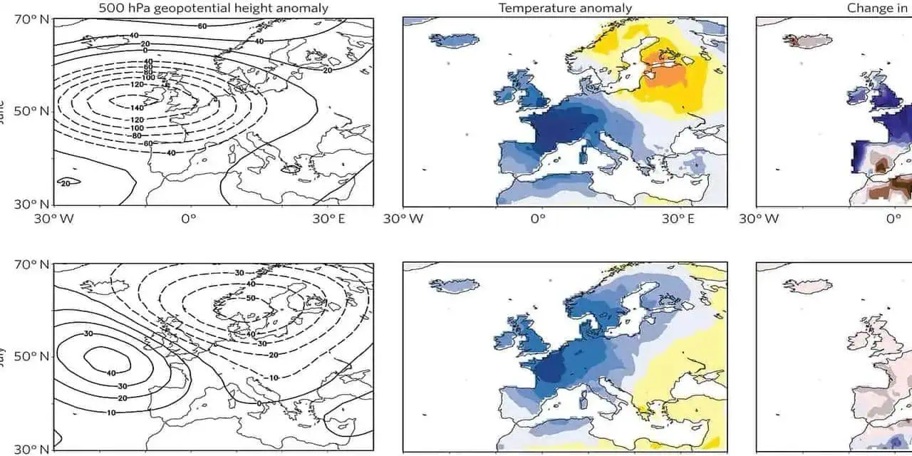 Ricostruzione del freddo anomalo estivo in Europa
