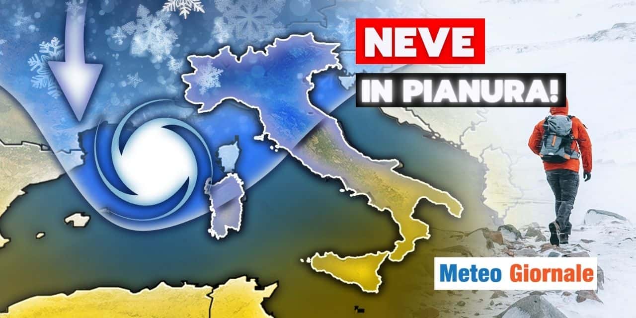 Meteo: lunedì bianco su alcune regioni, fiocchi clamorosamente in PIANURA