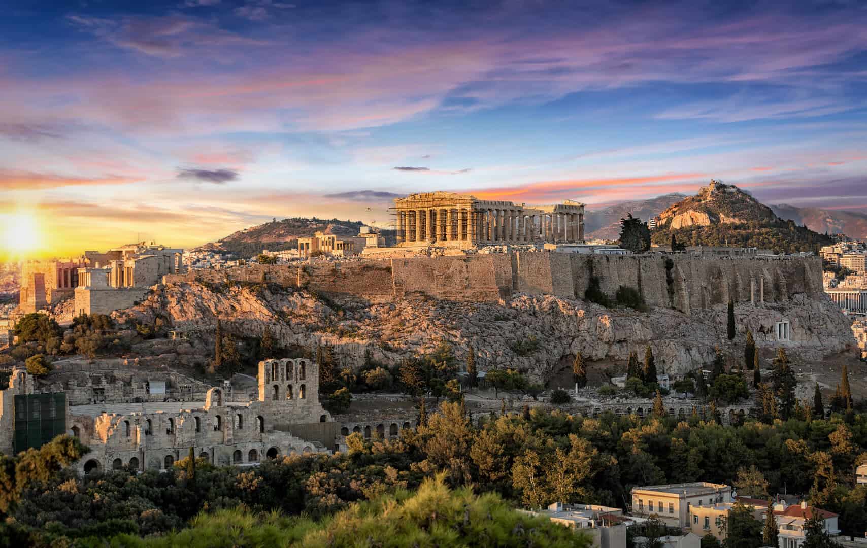 atene acropoli sera