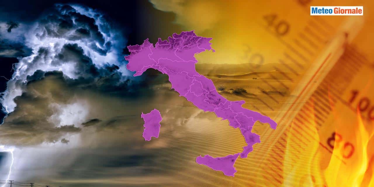 Meteo: di colpo clamoroso braccio di ferro fra maltempo e caldo africano
