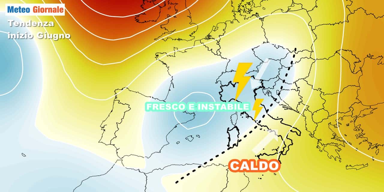 Previsioni meteo: ancora instabilità, Italia divisa in due a inizio Giugno?