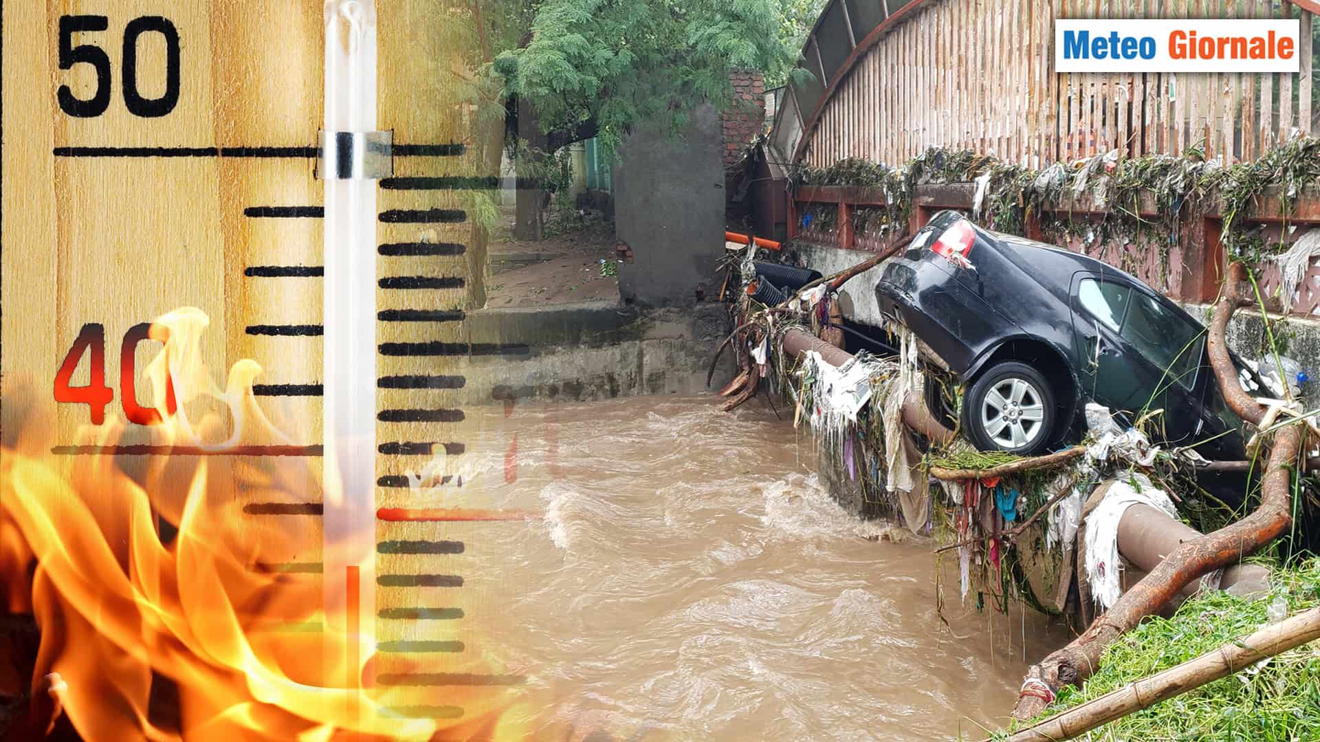 Dai 40°C ai nubifragi torrenziali: il METEO non trova pace