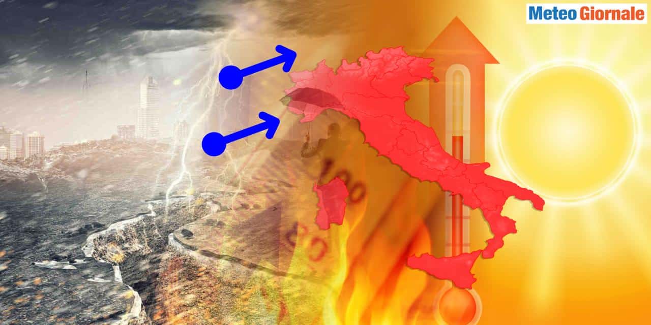 Meteo: caldo all’apice e primi violenti temporali, si prepara la svolta