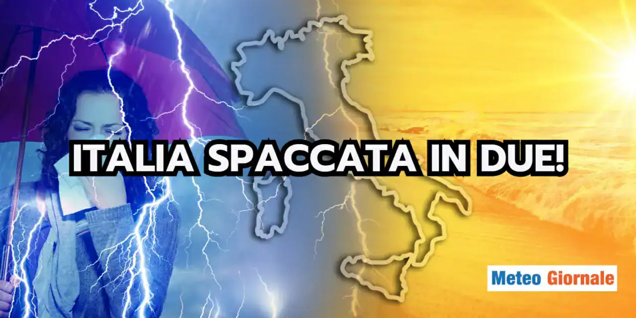 Meteo: Italia spaccata in due, tra grandine e CALDO fino a 40 GRADI