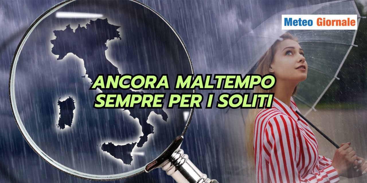 Meteo: temporali, grandine e pioggia per le solite zone
