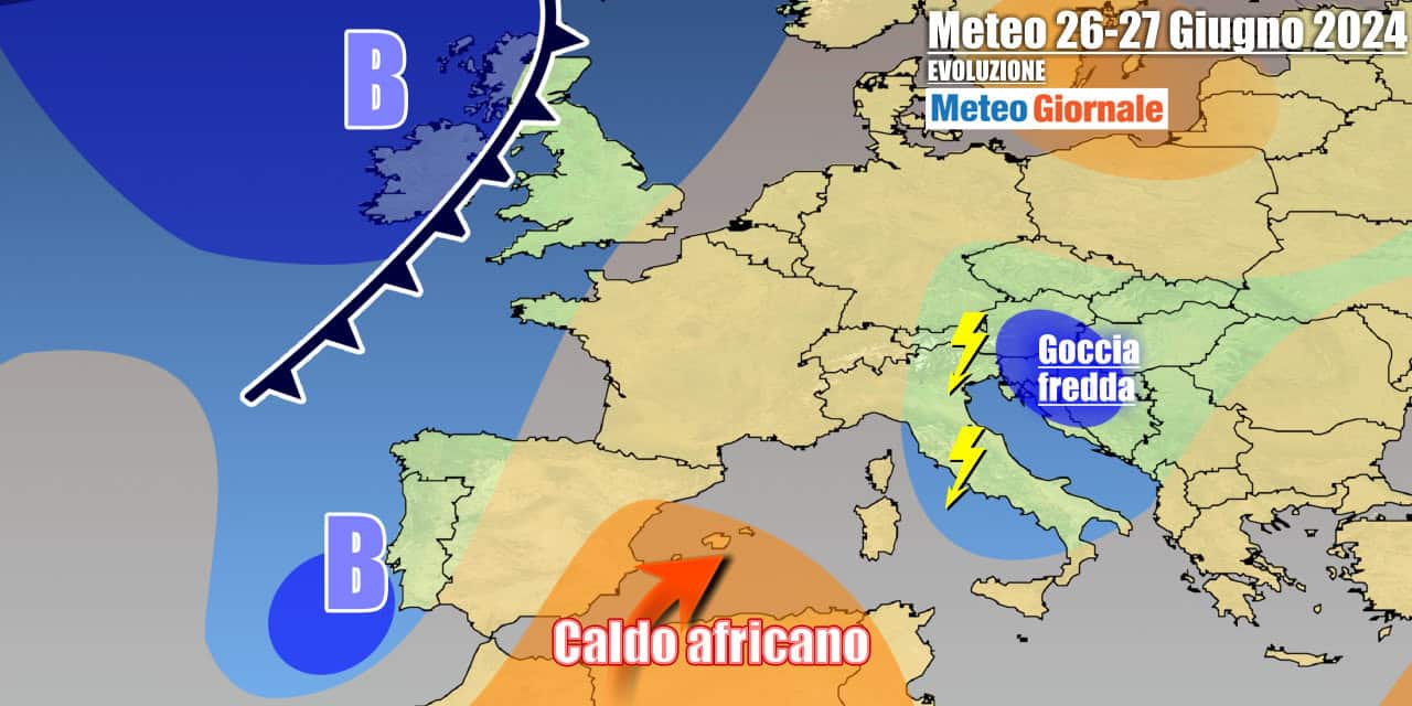 Meteo Italia: vortice carico di temporali, poi nuovo stravolgimento