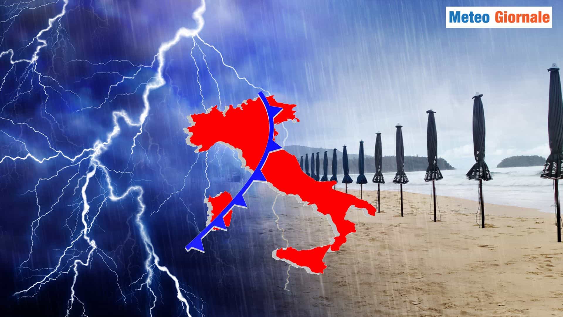 Colpo di scena meteo: caldo africano soffocato da mega temporali. Ma c’è una brutta novità