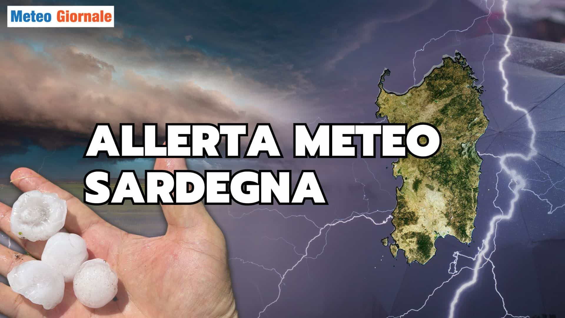 Allerta meteo TEMPORALI in Sardegna diffuso da Protezione Civile
