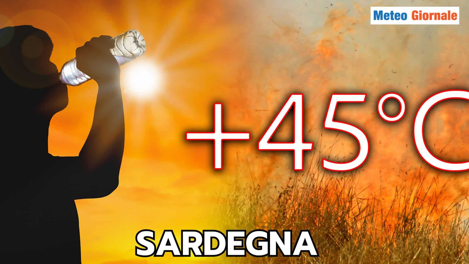 Fino a 44 gradi in Sardegna: meteo estivo con temperature atroci