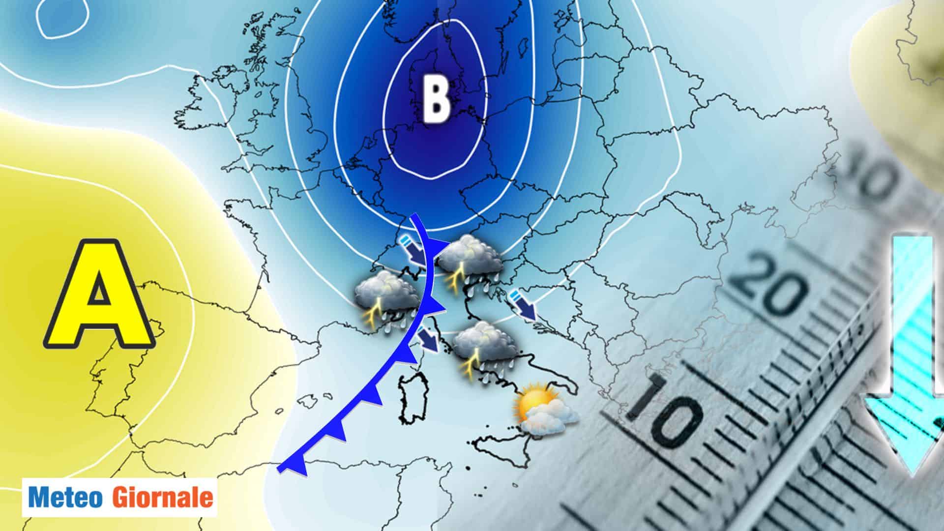 Meteo, ecco la prima perturbazione autunnale sull'Italia: piogge, temporali e fresco